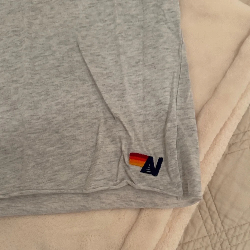 Aviator Nation Gray Long Sleeve Tee with Pink Lightning Bolt - Picture 4 of 5